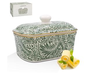 William Morris Beurrier en porcelaine fine Motif Larkspur