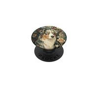 William Morris Blue Merle Chien Aussie Art Floral PopSockets PopGrip Adhésif