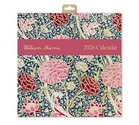William Morris Calendrier mural carré 2026 | Planificateur mensuel avec motifs classiques comme voleur de fraises, cray, branche de saule et plus encore