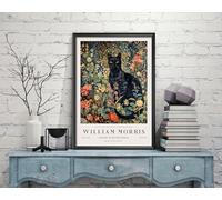 William Morris Cat Print, William Morris Exhibition Print, William Morris Poster mural vintage, art textile, affiche vintage (079c) A2