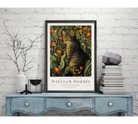 William Morris Cat Print, William Morris Exhibition Print, William Morris Poster mural vintage, art textile, poster vintage (098c) A4