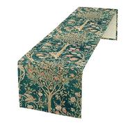 William Morris Chemin de Table au Design Original Vintage avec imprimé botanique Vert pour décoration de Table à Manger 33 x 228,6 cm