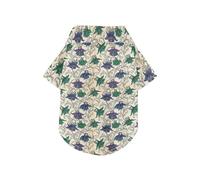 William Morris Chemise d'été à boutons pour chien avec motif fleurs violettes et vertes - Chemise légère et respirante pour chien, chiot et chaton, parfaite pour un usage quotidien et des séances