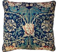 William Morris - Coussin fourré "Honeysuckle" PM8643 (55 cm x 55 cm) (Bleu/Or)