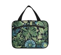 William Morris Daisy Trousse de maquillage compacte à suspendre pour femme avec crochet, trousse de maquillage compacte pour voyage estuche para brochas maquillaje, William Morris Daisy Bleu foncé, L