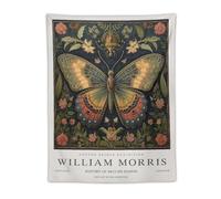 William Morris - Décoration murale vintage avec papillon et fleur - Motif cerf - Décoration murale - 76,2 x 101,6 cm