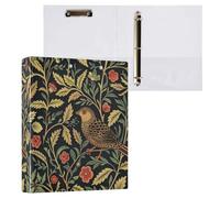 William Morris Design Bird Lot de 2 classeurs de 3,8 cm à 3 anneaux avec porte-bloc 200 feuilles
