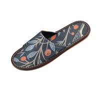 William Morris Design Bird Sandales de spa pour intérieur ou extérieur - Légères - Pour chambre à coucher - Pour avion, invités, fêtes, chanclas para mujer, William Morris Design Oiseau Bleu foncé, 35