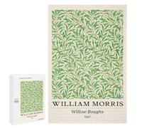 William Morris Green Foliage Puzzle Décoratif en Bois, 1000 PCS - Projet Puzzle du W nd - À Assembler, Encadrer Et Exposer