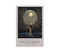 William Morris - Impression sur toile vintage avec motif arbre de vie, fleur, style ferme, galerie - Décoration murale pour chambre à coucher, salle de bain - 30 x 45 cm