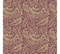 William Morris Larkspur Tissu en coton Motif floral Violet et taupe Marron