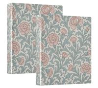 William Morris Lot de 2 classeurs à 3 anneaux 2,5 cm et demi avec couverture de poche pour l'école