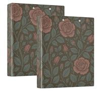 William Morris Lot de 2 classeurs à 3 anneaux 3,8 cm avec couverture de poche pour fournitures scolaires 200 feuilles