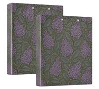 William Morris Lot de 2 classeurs à anneaux ronds de 2,5 cm et demi avec pochettes, 200 feuilles Lilas