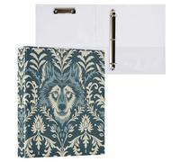 William Morris Lot de 2 classeurs esthétiques à 3 anneaux avec couverture de poche Motif loup Bleu sarcelle 2,5 cm