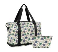 William Morris Lot de 2 sacs de sport avec sangle réglable Motif fleurs violettes et vertes