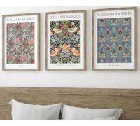 William Morris Lot de 3 impressions sans cadre, art nouveau, décoration d'intérieur, art vintage, poster de fleurs botaniques, art numérique, voleur de fraises et tête de serpent (A3)