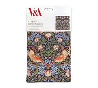 William Morris Lot de 4 serviettes en coton bio Motif voleur de fraises
