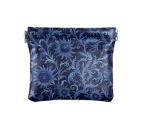 William Morris Petit porte-monnaie en cuir avec motif tournesol bleu foncé pour femmes, garçons et filles