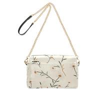 William Morris Petit sac à bandoulière en cuir végétalien avec fermeture éclair et motif marguerite pour femme