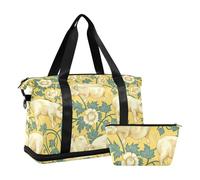William Morris Pig Lot de 2 sacs de w nd à bandoulière jaune avec poche humide et bandoulière réglable pour homme et femme