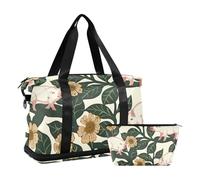 William Morris Pig Sac de sport pliable pour homme et femme avec poche humide et sangle réglable Cyan Peach