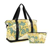 William Morris Pig Sac de voyage avec poche nasale, sangle réglable, sac de sport étanche pour hommes et femmes, jaune