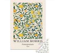 William Morris Pomegranate Botanical Plaque en Métal Rustique 52x38cm/1000pcs pour Le Salon, pour Les Collectionneurs De Plaques Et De Déco Rétro