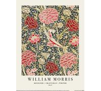 William Morris - Poster "Cray", papier PM11838 (40 cm x 30 cm) (Bleu marine/Rose/Rouge)