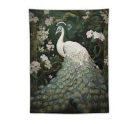 William Morris - Poster vintage avec paon blanc - Décoration murale - Décoration d'intérieur - 76,2 x 101,6 cm