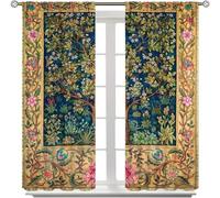 William Morris Rideaux à Motif Floral Vintage pour Chambre à Coucher, Salon, Cuisine, 2 Panneaux, 106,7 x 114,3 cm, décoration