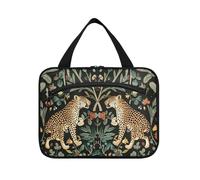 William Morris S Design Léopard Sac à suspendre pour voyage avec crochet, trousse de maquillage lavable pour voyage, croisières bolso para maquillaje, William Morris S Motif léopard, M, Décontracté