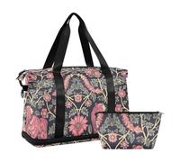 William Morris Style Bear Peach Sac de w nd avec poche humide Sangle réglable Sac de sport pour voyage en avion Étanche pour homme et femme