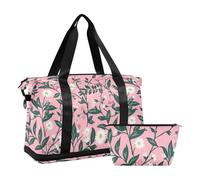 William Morris Style Brunch Peach Sac de gym multifonction pour la nuit Sac fourre-tout et bagage avec trousse de toilette pour trekking