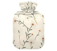 William Morris Style Daisy Amande Bouteille d'eau chaude avec housse souple 1 L pour soulager la douleur