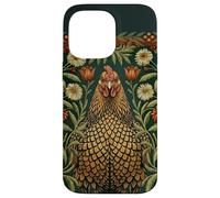 William Morris Style Poule Botanique Poule Coque pour iPhone 14 Pro Max