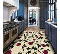 William Morris Tapis 100x150 d Espace Salon carpette lavables Neutre Rose Vine Descente de lit Doux et Fin Surface intérieure sans déplacement Fleuris crème pour Chambre sous la à du