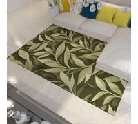 William Morris Tapis 100x150 de Zone Feuilles botaniques Feuille Sauge Vert carpette Vintage Cottagecore Descente lit antidérapants lavables pour Salon Chambre Nursery Cuisine à Poil Bas