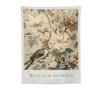William Morris Tapisserie murale vintage avec oiseaux botaniques et plantes - Décoration murale pour chambre à coucher - 76,2 x 101,6 cm