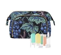 William Morris Trousse de maquillage avec fermeture éclair pour femme Bleu raisin, William Morris Raisin Bleu, Moderne