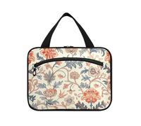 William Morris Trousse de maquillage élégante bleue à suspendre avec crochet, trousse extensible pour articles de toilette pour accessoires indispensables de voyage, William Morris Elegant Blue, L