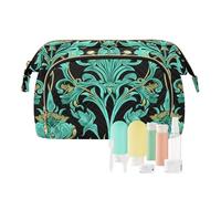 William Morris Trousse de maquillage portable pour femme Motif cachemire Turquoise, Motif cachemire turquoise style william Morris, Moderne