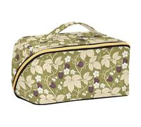 William Morris Trousse de maquillage rétro avec séparateurs pour femme Vert framboise