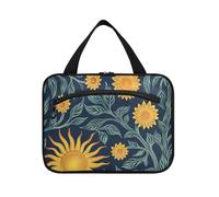 William Morris Trousse de toilette de voyage pour homme avec crochet Motif tournesol Bleu foncé Jaune Taille L