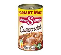William Saurin - Cassoulet Mitonné, Plat Cuisiné Généreux en Conserve, 1,26 kg - Lot De 3