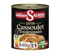 WILLIAM SAURIN - Cassoulet Toulousain Familial Recette Traditionnelle Savoureuse, Boîte 840g