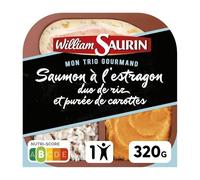 WILLIAM SAURIN - Délice de Saumon à l’Estragon, Duo de Riz & Purée de Carottes Gourmande (320g) - Le Lot De 3