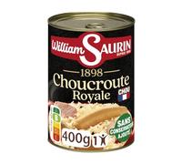 WILLIAM SAURIN - Délicieux Plat Choucroute au Riesling, Saveur Authentique et Gourmande (Boîte 400g) - Le Lot De 4