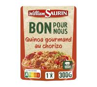William Saurin - Doypack Quinoa Gourmande Au Chorizo, Mélange Équilibré De Céréales Et Légumineuses 300G - Lot De 3