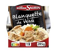 WILLIAM SAURIN - L'Assiette Blanquette De Veau Aux Champignons Et Son Riz Micro-Ondable 285G - Lot De 4